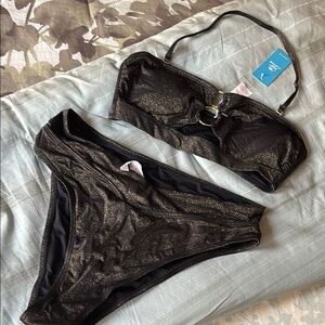 Black and Gold Bikini Set